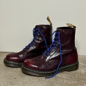 cherry red Dr. Martens 1460 Vegan boots